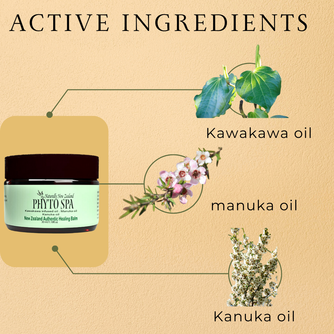Kawakawa Healing Balm with Kanuka, Manuka and Kawakawa infused oils